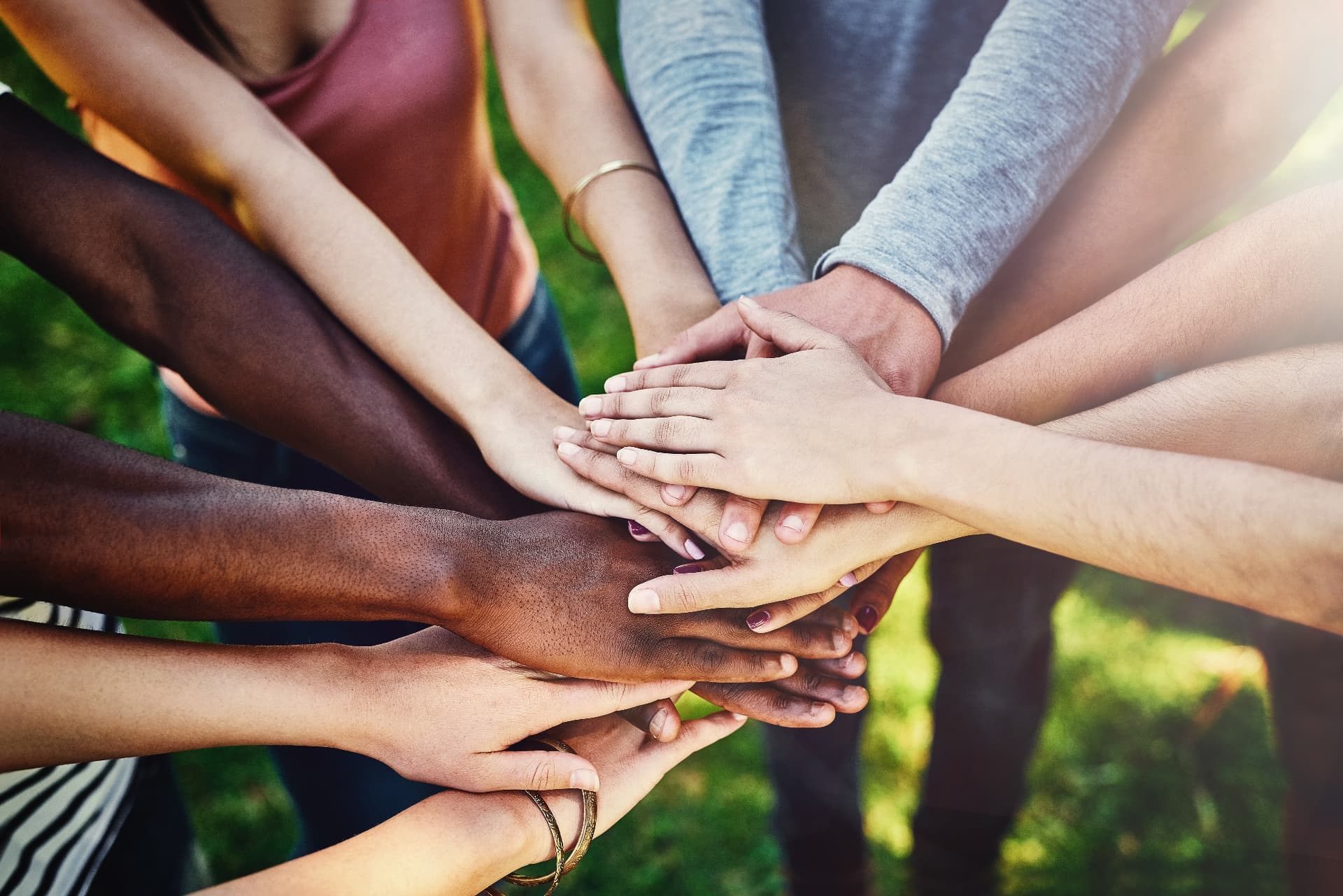 Hands joined together in unity